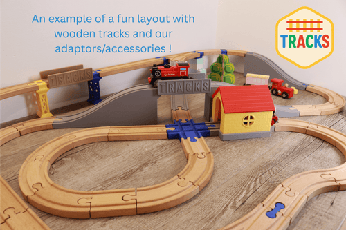 Colourful Engine Shed for Wooden Tracks